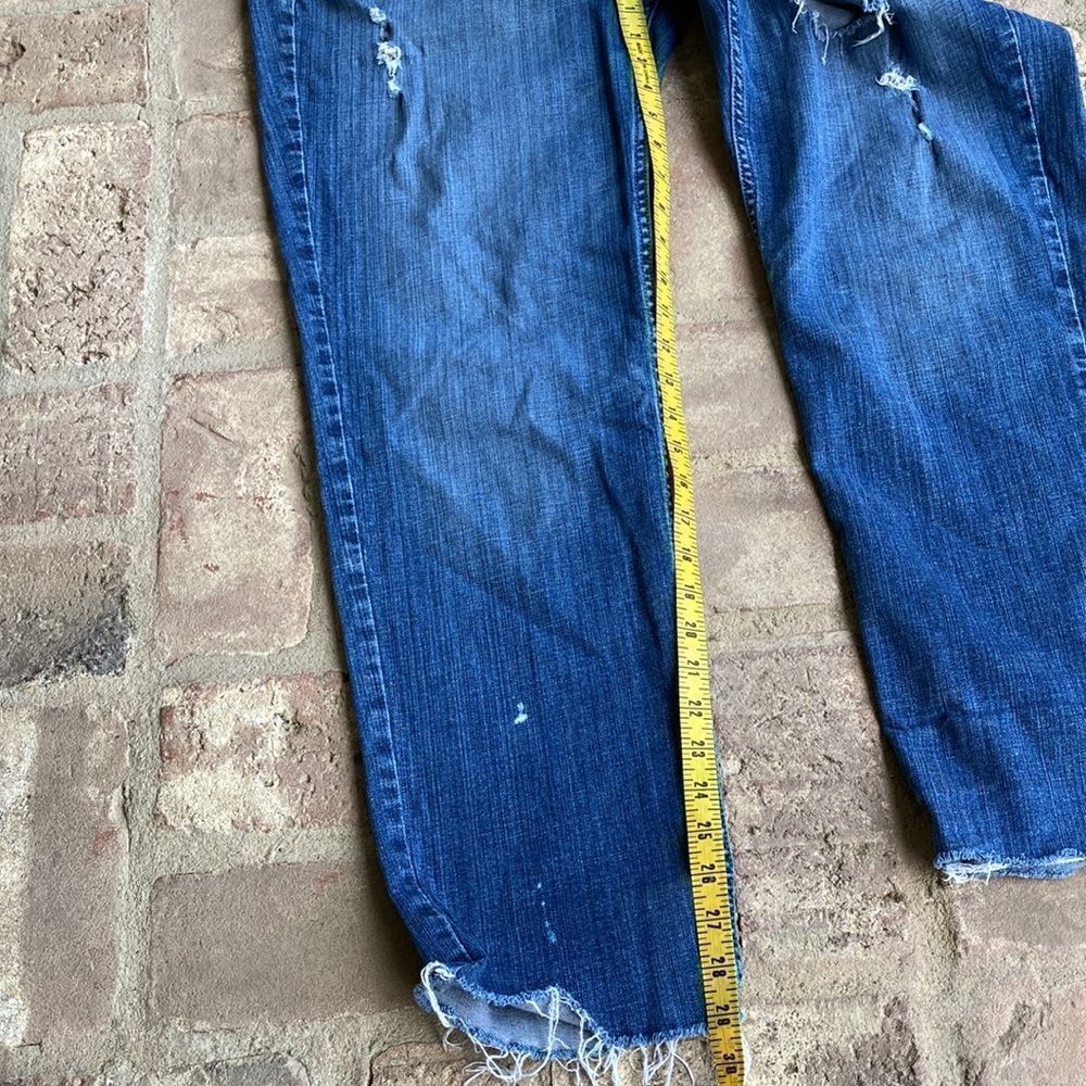 Lane Bryant Distressed Raw Frayed Hem Five Pocket Straight Leg Jeans Size 14 - Picture 13 of 14